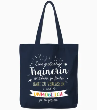 Tolle Geschenkidee Für Trainerin Spruch Damen Sport T-Shirt Schwarz Xs Tote Bags - Navy