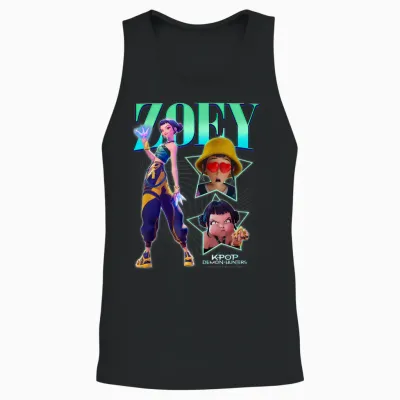 Kpop Demon Hunters Halloween Zoey Showcase Y2k Style Unisex Tank Top - Black