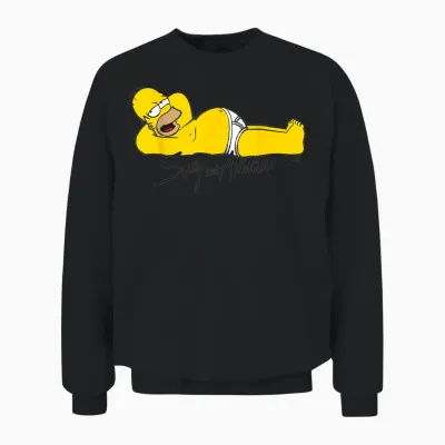 The Simpsons Homer Sexy Cheeky Couch Potato Lounging Unisex Sweatshirt - Black