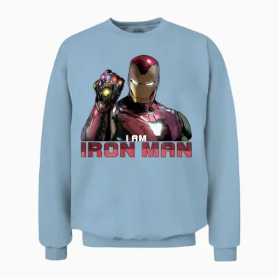 Marvel Avengers: Endgame I Am Iron Man T-Shirt Small Unisex Sweatshirt - Light Blue