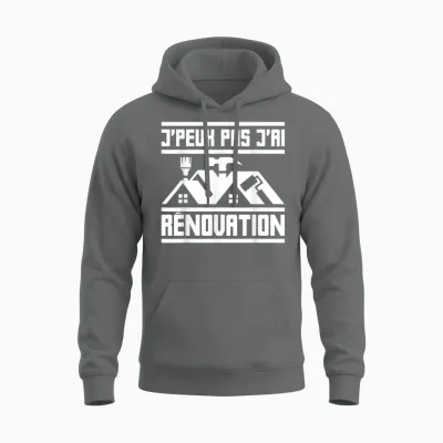 J'peux Pas Je Ai Rénovation | Homework Rehabilitation T-Shirt, Black, S Unisex Hoodie - Graphite Heather