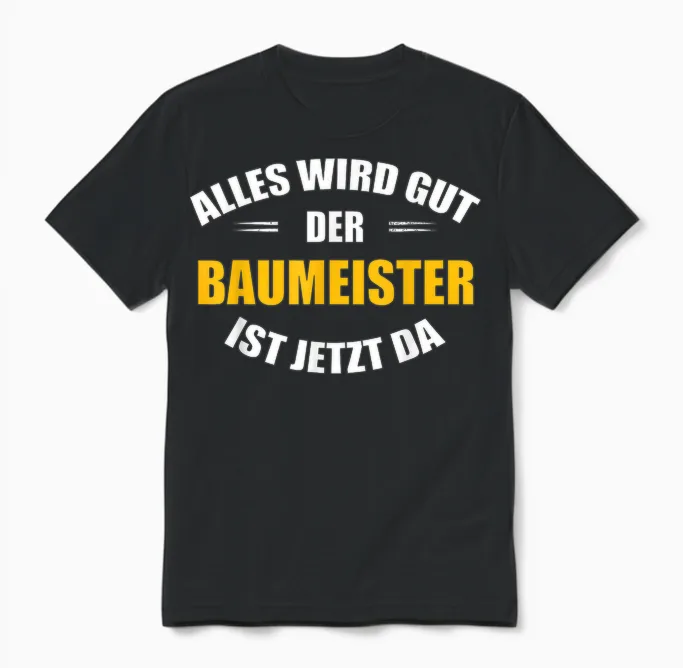 Alles Wird Gut, Der Baumeister Ist Jetzt Da! Unisex T-Shirt in Black