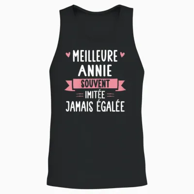 Unique Woman Humour Gift Personalized Name Annie Unisex Tank Top - Black