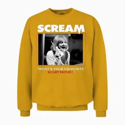 What's Your Favourite Scary Movie? Graphic Papl3015 Unisex Sweatshirt - Gold