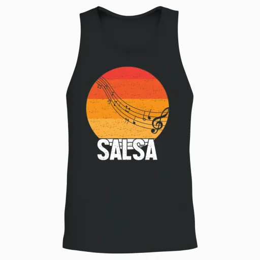 Retro Salsa Dance Unisex Tank Top - Black
