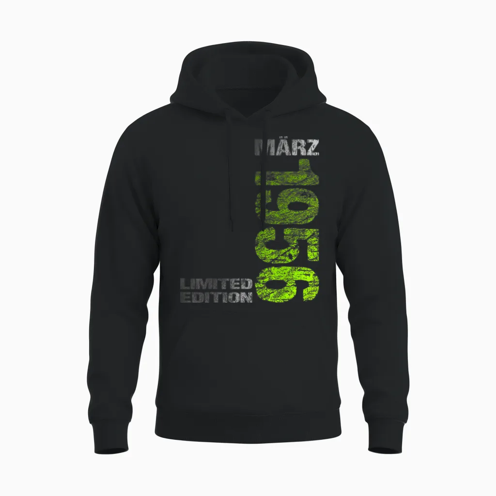 März 1956 Mann Frau 70. Geburtstag Limited Edition Unisex Hoodie in Black