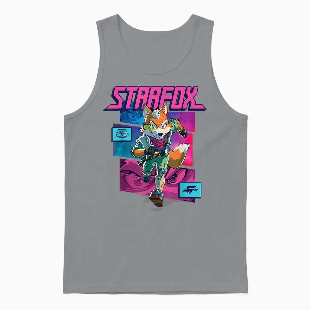 The Super Mario Galaxy Movie Starfox Fox Mccloud Action Unisex Tank Top in Sport Grey