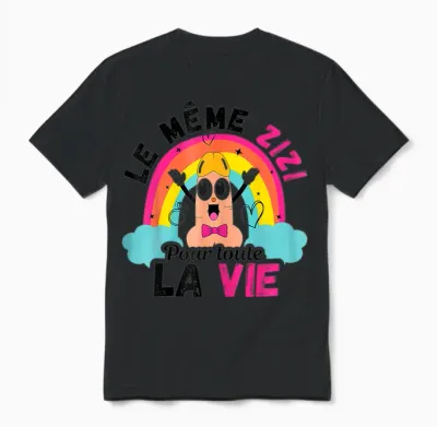 The Same Zizi for All Life Will Hold Attention T-Shirt, White, S Unisex T-Shirt - Black