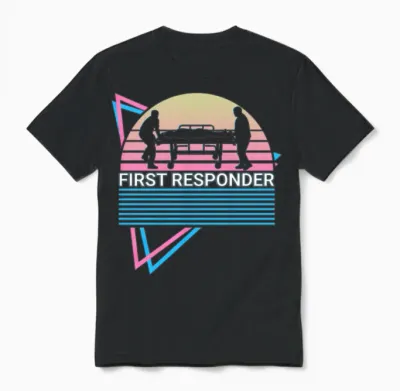 First Responder Retro Unisex T-Shirt - Black