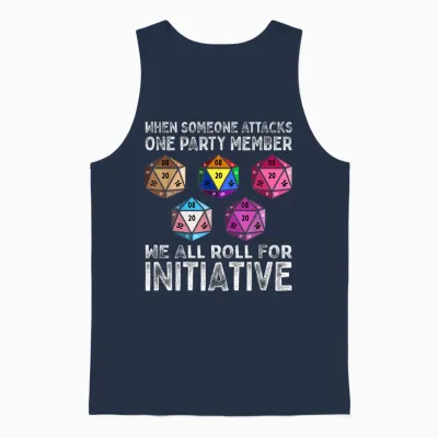 Wenn Jemand Ein Gruppenmitglied Angreift D20 Dice Lgbtq Ally Unisex Tank Top - Navy