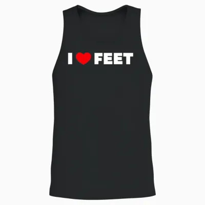 I Love Feet Unisex Tank Top - Black