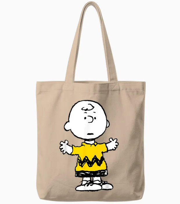 Peanuts β Charlie Brown Oversize Tote Bags in Natural