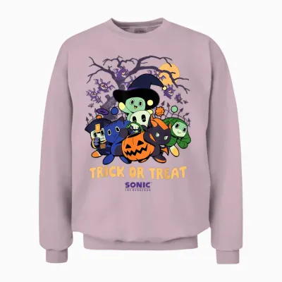 Sonic the Hedgehog - Chao Tales Halloween Trick or Treat Unisex Sweatshirt - Light Pink