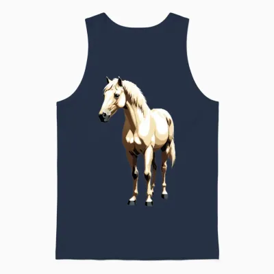 A Pixel Art of a Horse Unisex Tank Top - Navy