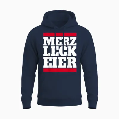 Merz Leck Eier Design Lustig Politik Deutschland Statement Unisex Hoodie - Navy