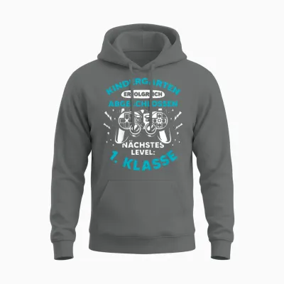 Schulkind Cooles Gamer Zocker Jungs Einschulung Schulanfang Unisex Hoodie - Graphite Heather