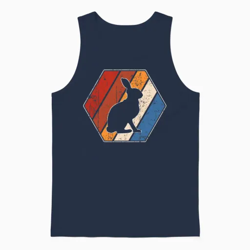 Rabbit Retro Unisex Tank Top in Navy