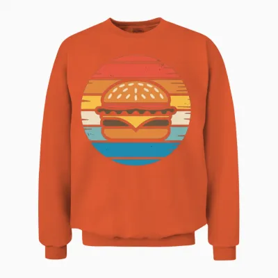 Retro Hamburger Sunset Unisex Sweatshirt - Orange