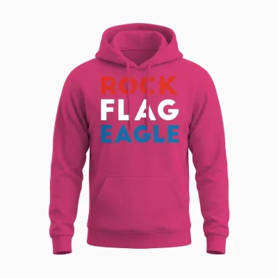 Rock Flag Eagle Unisex Hoodie - Heliconia