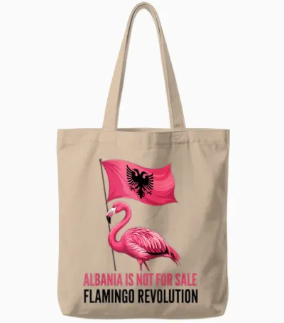 Albanien Flagge Pink Flamingo Albania Is Not for Sale Tote Bags - Natural