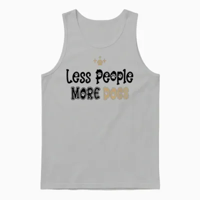 Less People More Dogs Unisex Tank Top - Ash