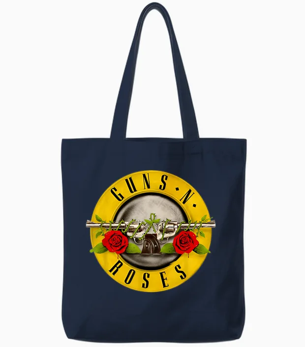 Guns N' Roses Official Bullet Logo Tote Bags in Navy