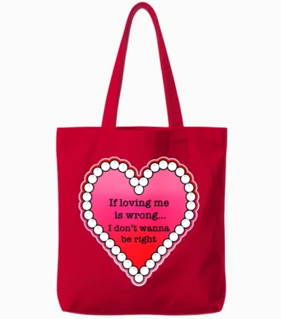 Funny Self Love Quote Tote Bags - Red