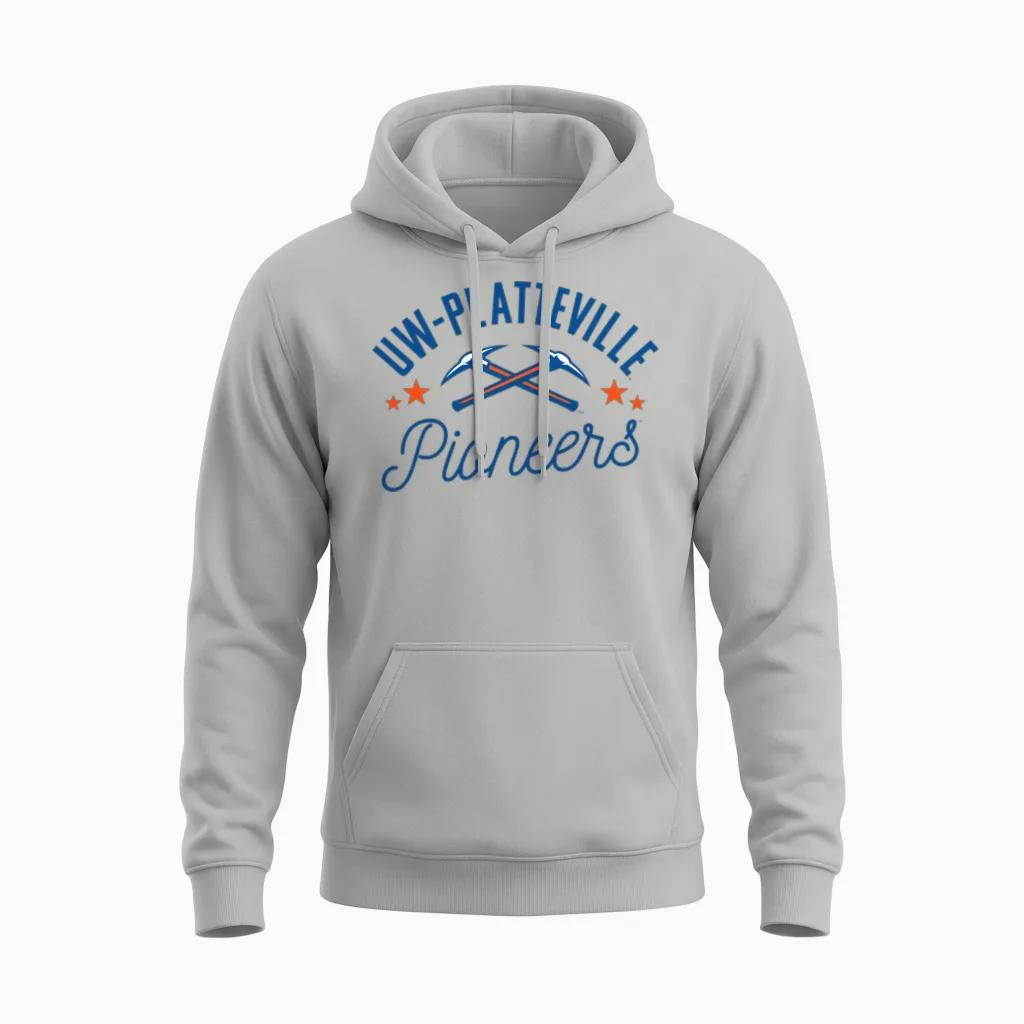 Uw-Platteville Pioneers Unisex Hoodie in Ash