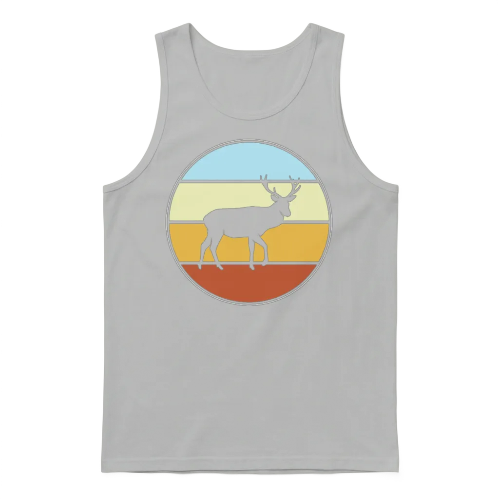 Deer Retro โ Wildlife Gift Unisex Tank Top - Ash