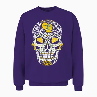 Packers Sugar Skull Unisex Sweatshirt - Purple