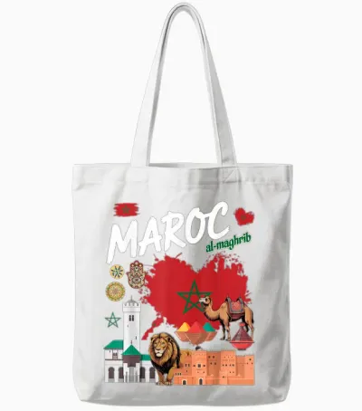Marokkanische Flagge, Outfit, Idee Für Kinder, Marokkanische Kultur Tote Bags - White