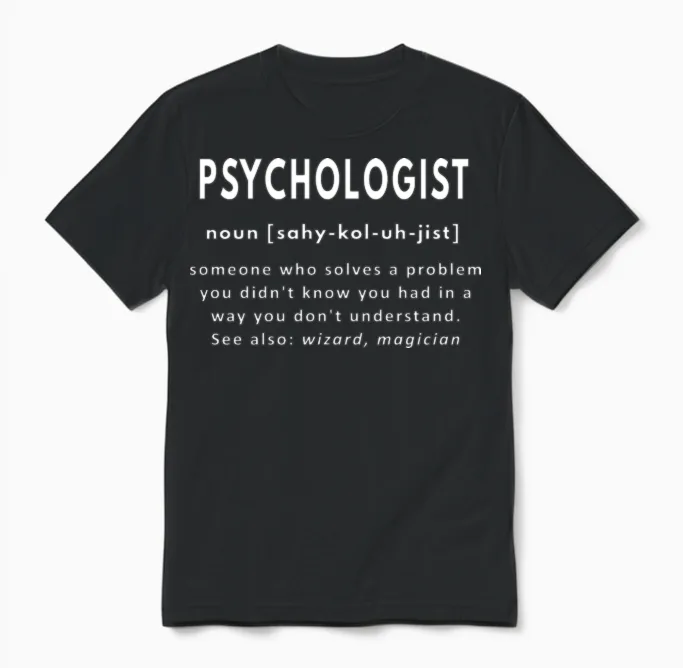 Psychologist Funny Definition Unisex T-Shirt in Black