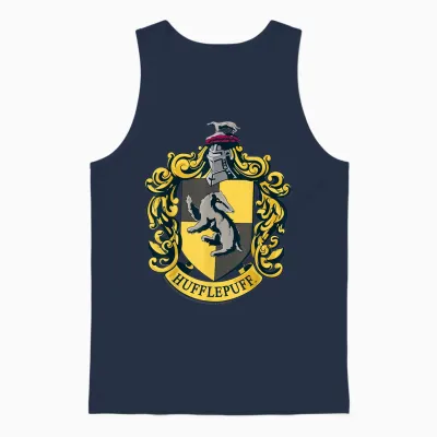 Harry Potter Hufflepuff House Crest Unisex Tank Top - Navy