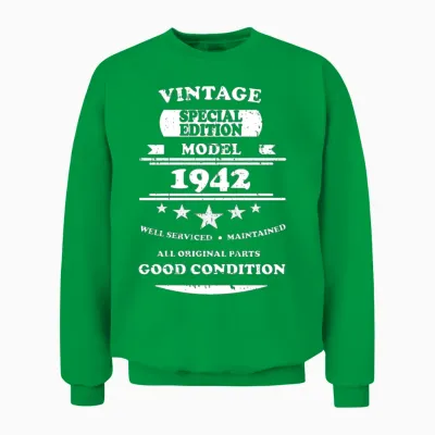 Vintage Retro White 1942 Unisex Sweatshirt - Irish Green