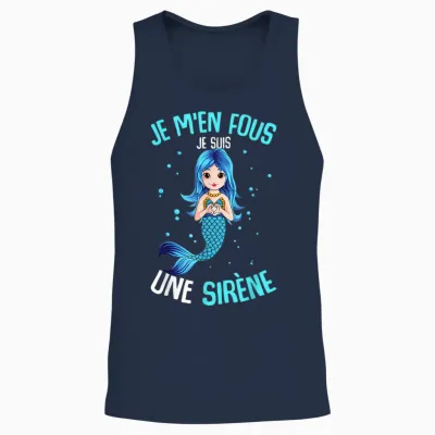 Je M'en Fous Je Suis Une Mermaid Girl Child Woman Mermaid Unisex Tank Top - Navy