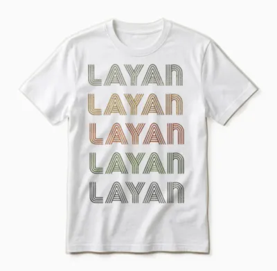 Layan Love Heart Vintage Style Black Layan Unisex T-Shirt - White