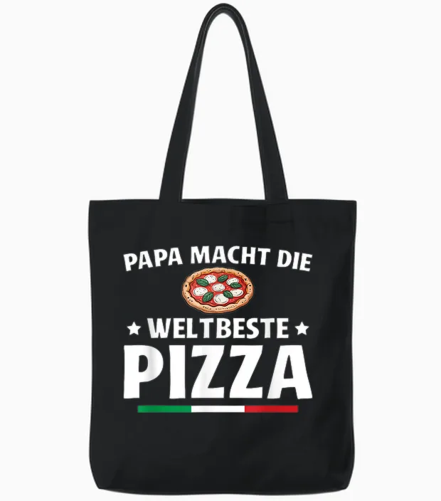 Herren Pizzabäcker Papa Macht Die Weltbeste Pizza Tote Bags in Black