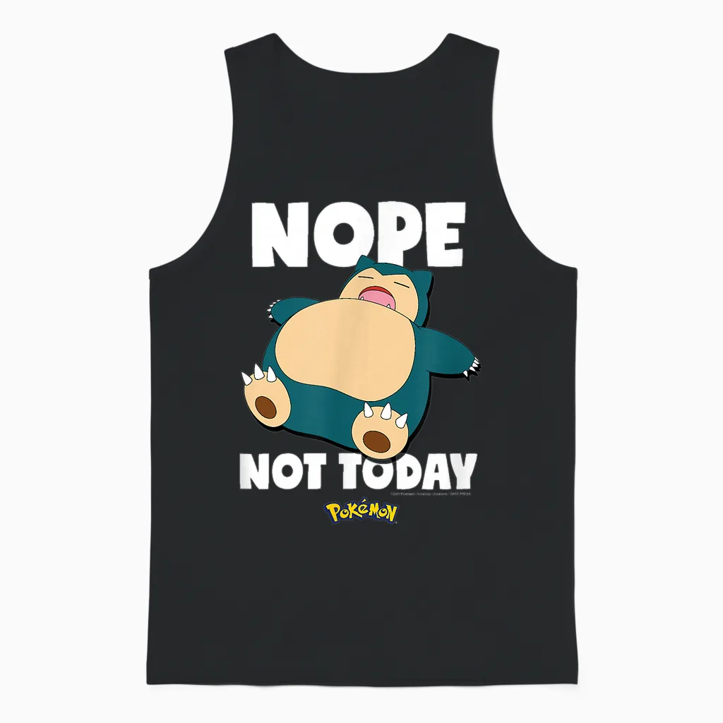 Pokémon - Nope Not Today Snorlax Unisex Tank Top in Black