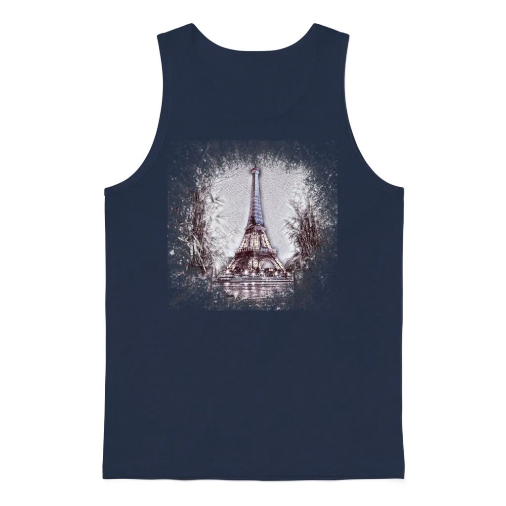 Paris Unisex Tank Top - Navy