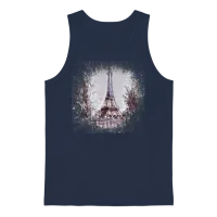 Paris Unisex Tank Top - Navy – 1