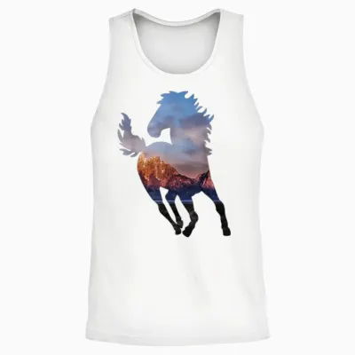 Wild Mustang Western Horse Gift for Horse Lovers Unisex Tank Top - White