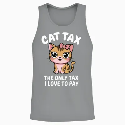 Cat Tax Paid Meme - Funny Cute Cat Lover Gift Unisex Tank Top - Sport Grey