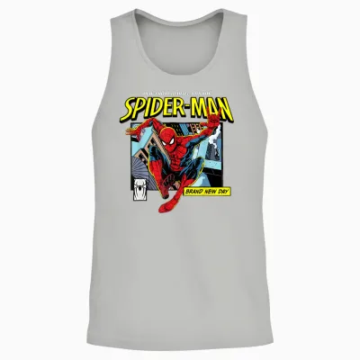Marvel Studios Spider-Man Bnd Movie 2026 Rooftop Comic Panel Unisex Tank Top - Ash