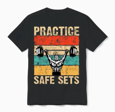 Practice Safe Sets Retro Unisex T-Shirt - Black