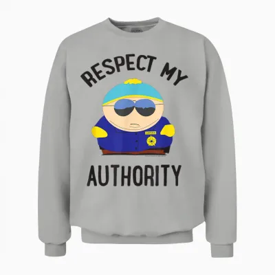 South Park Cartman Respect My Authority Unisex Sweatshirt - Ash