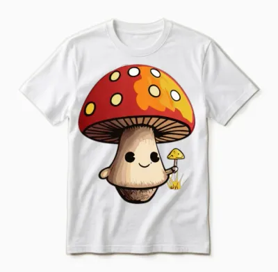 Funny Mushroom Unisex T-Shirt - White
