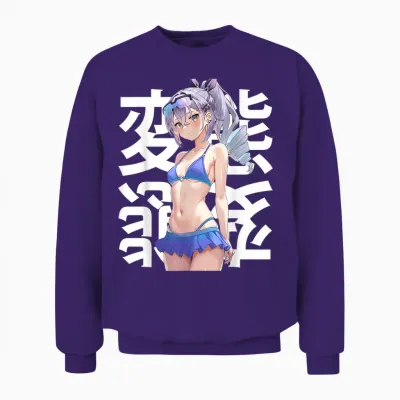 Anime Japonais Mignon Manga Kawaii Waifu Otaku Unisex Sweatshirt - Purple