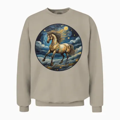 Running Horse Unisex Sweatshirt - Sand