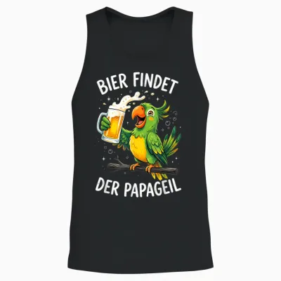 Bier Findet Der Papageil Unisex Tank Top - Black