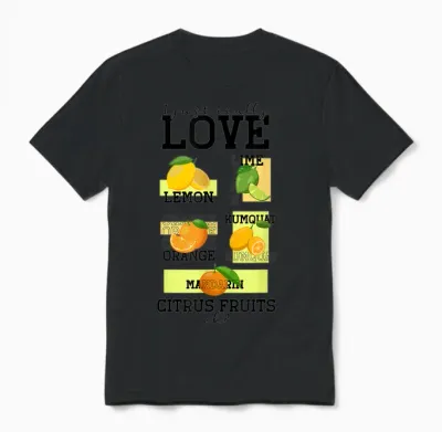 Citrus T-Shirt, White, S Unisex T-Shirt - Black